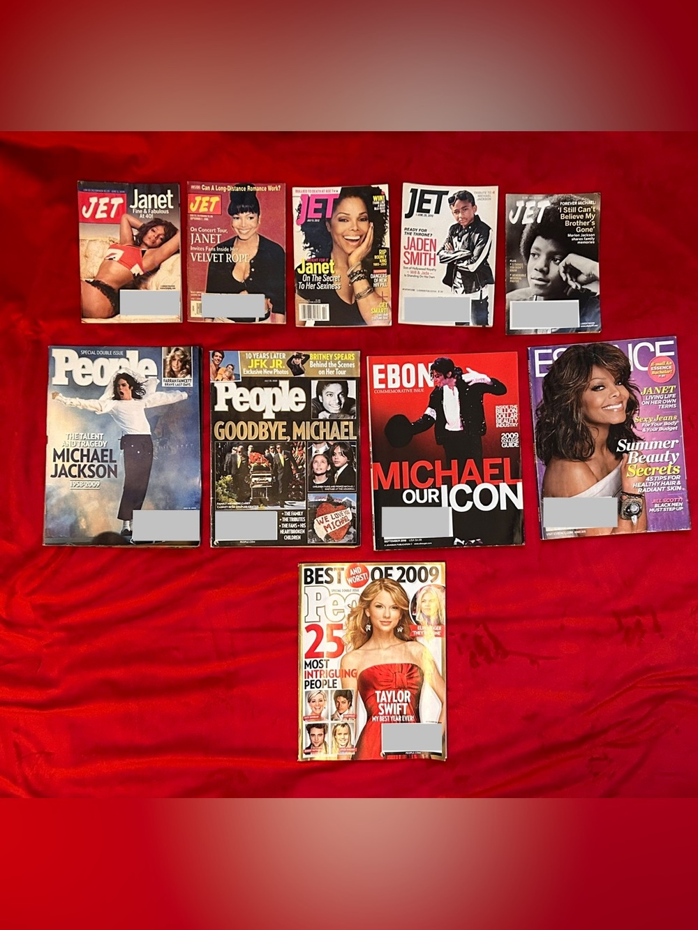 Lot of (10) Michael & Janet Jackson magazines. Years 1998-2012.